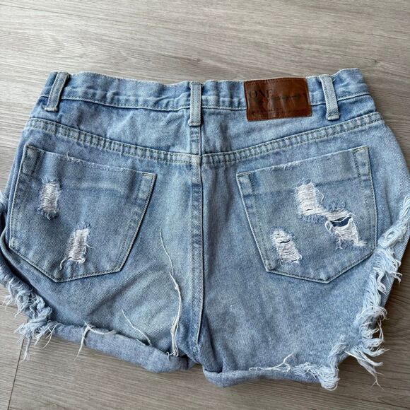 One Teaspoon for Free People Bandits Denim Shorts size 26 - Picture 3 of 5